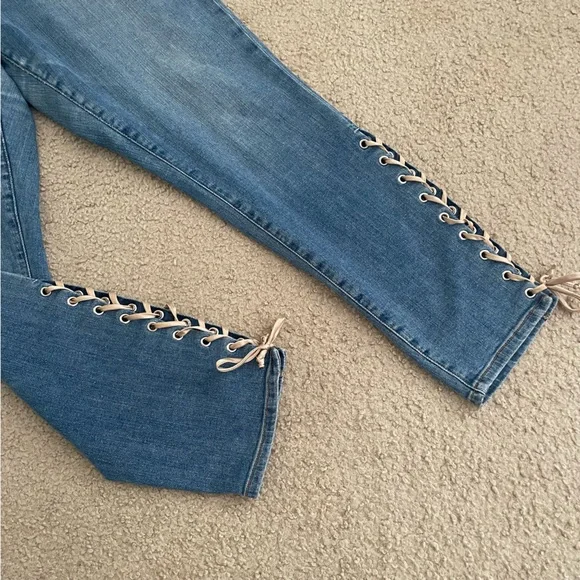 {Good American} Good Legs Women's Lace Side Skinny Jeans - Picture 3 of 11